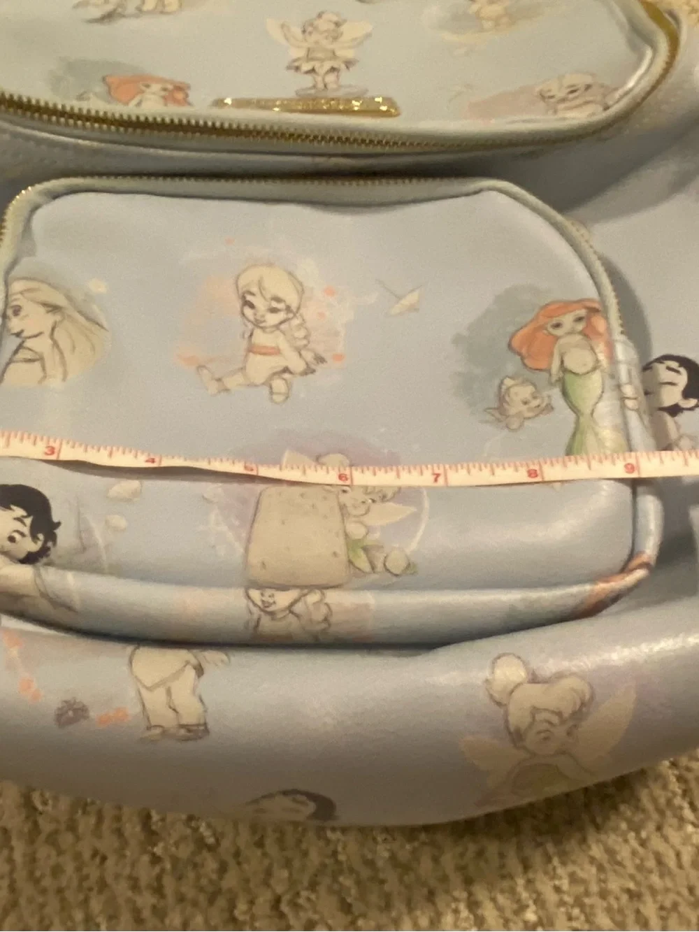 Disney Store Animators Collection Backpack Faux Leather Blue Baby Princess Ariel